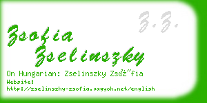 zsofia zselinszky business card